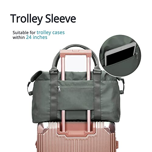 Travel Gym Bag For Women, Lanbx Tote Bag Carry On Luggage Sport Duffle Weekender Overnight Bags With Wet Pocket (Olive Green) #TOP4