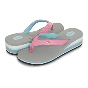 Floopi High Heel Wedge Sandals for Women-Comfort Yoga Mat Footbed for Support, Flip Flop Thong Platforms for Summer