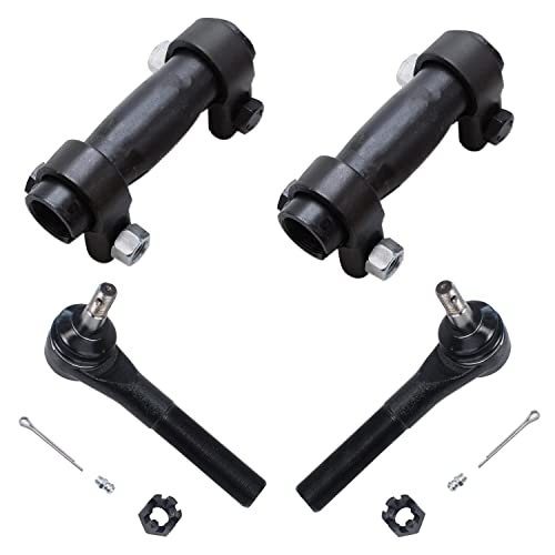 Detroit Axle - Front Tie Rod Steering Drag Link + Track Bar + Tie Rod Adjusting Sleeves Replacement For 1998-1999 Dodge Ram 1500 2500 4Wd - 7Pc Set #TOP5