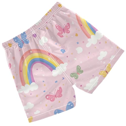 Pigsaly Boys Swim Trunks Rainbows Butterflies Pink Clound Boys Board Shorts Swimsuit Swimwear Summer Bathing Suit 3T2