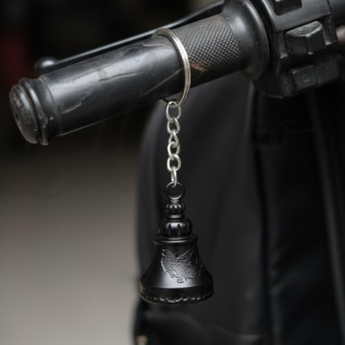 Image of OTTAVO Guardian Bell Keychain, Oxidized Copper, Tibetan Style, 5 cm Height, Good Luck Charm
