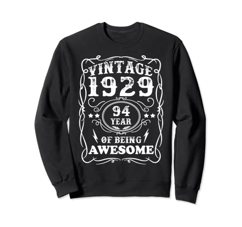 Vintage 1929 94 Year Being Awesome Regalos de cumpleaños 94 Sudadera
