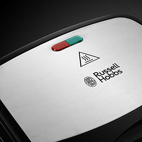 Russell-Hobbs-Sandwichera-Fiesta-3-en-1-3-Placas-Extraibles-Sandwiches-Gofres-y-Grill-Revestimiento-Antiadherente-Facil-Limpieza-Indicador-Luminoso-750-W-Negro-y-Plata-24540-56