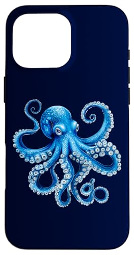 Cool Blue Octopus Sea Ocean Lover,Tentacles Octopus Lover �X�}�z�P�[�X iPhone 16 Pro Max �p