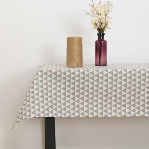Nappe rectangulaire haut de gamme en lin et coton gris pour salle à manger - 2