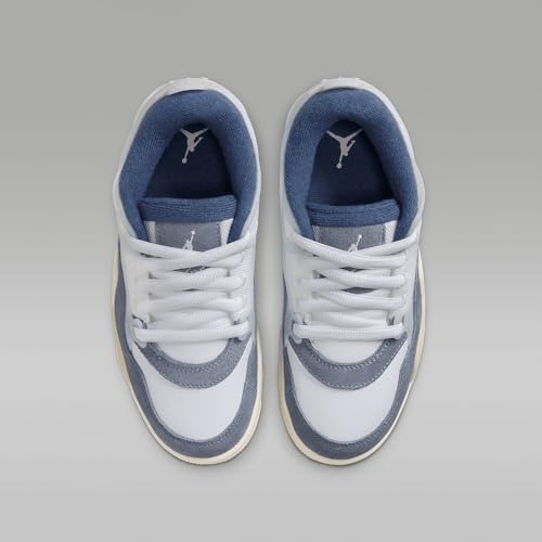 Air Jordan 4 RM Big Kids' Shoes (FQ7938-101, White/Diffused Blue/Ashen Slate/Prism Pink)4