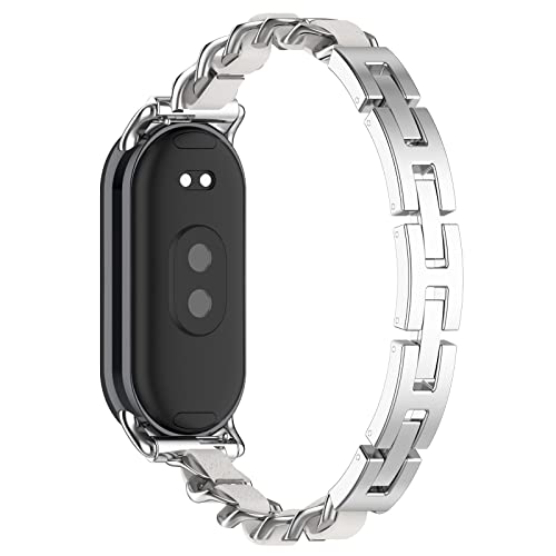 Correa Compatible Xiaomi Mi Band 8/9 Cuero Metal Trenzado miniatura 2