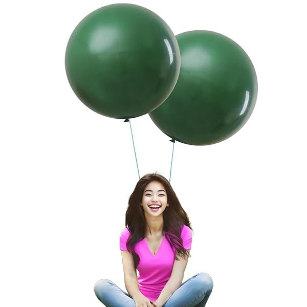 24 Inch Big Round Balloons 7Pcs Thick Giant Balloons for Photo Shoot Wedding Baby Shower Birthday Party Decorations(Dark Green) by IN-JOOYAA - Used condition - US$7.29