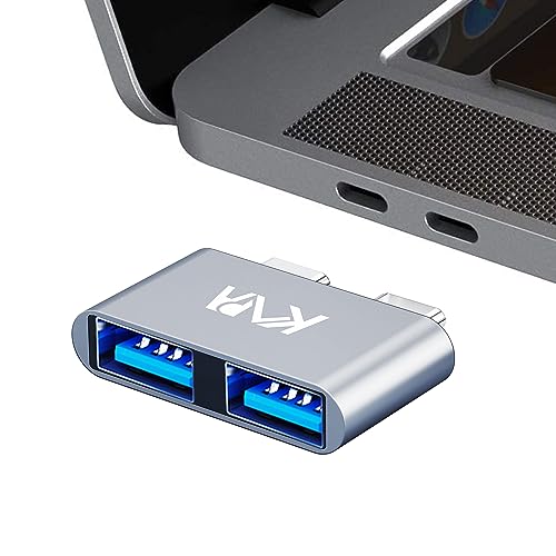 Kapa USB C Type Adapter, Aluminium Multi Port Dongle Dual Type-C to USB 3.0 coverter for All MacBook Pro, MacBook Air Including M1, M2