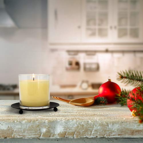 image for gb Home Collection Iron Plate Candle Holder, Black, Decorative Iron Pi