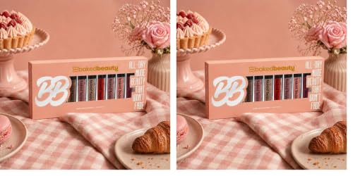 Image of BAKED BEAUTY Mousse Matte Mini Liquid Lipstick Combo Pack of 18 Piece Set | 1.5ml Each | Vitamin E & Shea Butter | Waterproof Transfer-Proof | Non-Drying | All Skin Types | Nude Palette