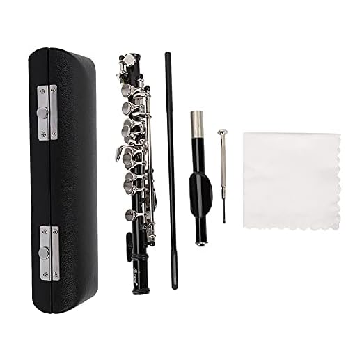 Piccolo Set, 16 Hoyos Piccolo Kit Chapado en Plateado Desmontable con Destornillador de Herramientas de Limpieza de Caja de Cuero PU para Estudiante para Principiantes