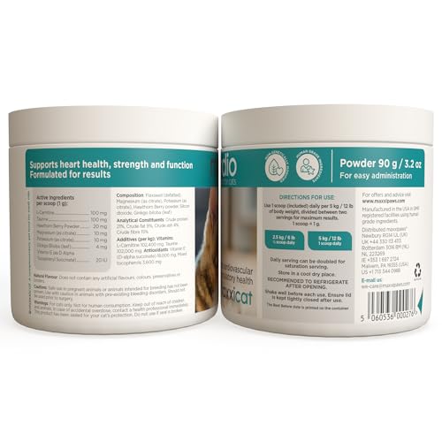 maxxipaws maxxicardio Herz- und Kreislauf Ergänzungsfuttermittel in Pulverform für Katzen, 90 g