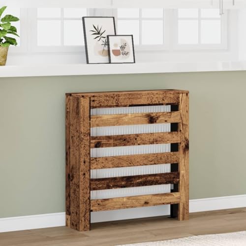 Sufrk Cubierta para radiador de madera envejecida, 78 x 20 x 82 cm, de madera contrachapada, moderna y elegante para la casa, de MDF y acero