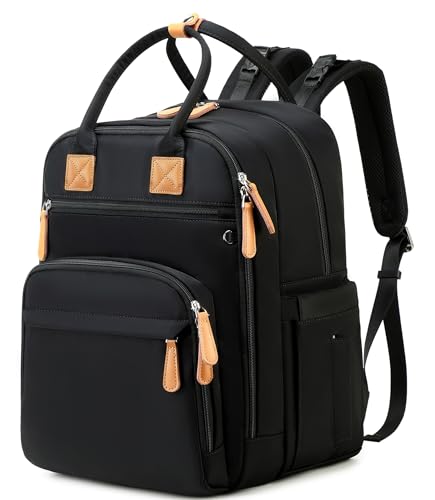 LORADI 18 Pockets Large Diaper Bag Backpack with Waterproof Pockets and Stroller Buckle, Convertible