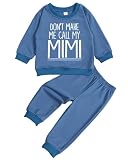 SunoZee Toddler Baby Letter DON'T MAKE ME CALL MY MIMI Long Sleeve Sweatshirt Top Jogger Pants Set Cute Fall Winter Clothes Set