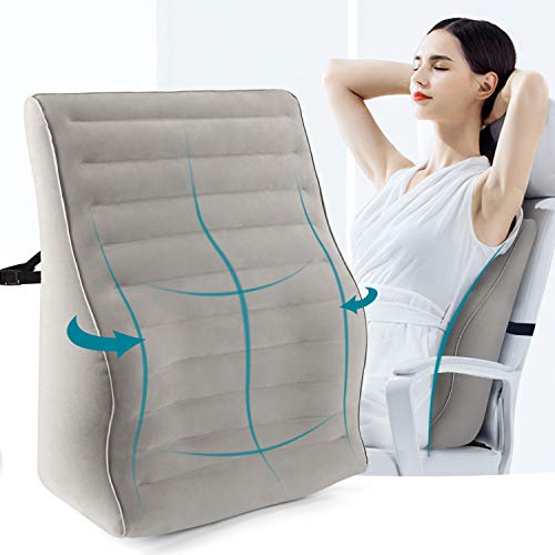 Maliton Inflatable Lumbar Support Pillow - Back Pillow Lumbar Cushion, Adjustable Firmness Chair