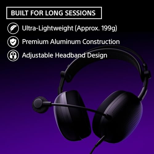 Image of Sony INZONE H6 Air Open-Back Wired Gaming Headset for PC, PS5 & Mobile - Ultra‑Lightweight Over‑Ear Headphones, Detachable High-Fidelity Mic, 360 Spatial Sound, USB‑C Audio Box, Black | Open-Back 40mm Drivers, USB-C Audio Box with 360 Spatial Sound, Detachable Cardioid Mic, ~199g Lightweight