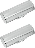 Stephanie Imports Set of 2 Capsule Shaped Lipstick Cases (Silver Ridges)