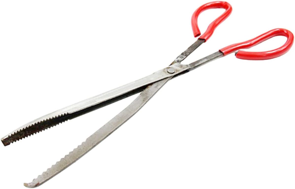 iplusmile Portable Metal Eel Tong with Non Slip Ergonomic Abs Handle Crab Clamping Tool Household Seafood Clamp for Fishing and Seafood Catching