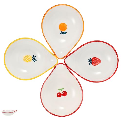 LIGIGWASH 4piezas Soporte Para Cucharas De Cerámica Diseño De Frutas Elegante y Funcional Descanso Para Utensilios La Cocina Apto Para Lavavajillas Para Decoración De Mesa
