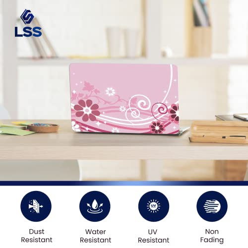 Image of LSS Laptop 17-17.3 inch Skin with Colorful Pink Floral Pattern for HP Dell Lenovo Apple Asus Acer Compaq - Fits 16.5 inch 17 inch 17.3 inch 18.4 inch 19 inch (2 Wrist Pads Free)