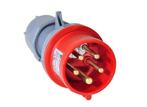 TPelectric Fiche murale CEE 5 x 32 A IP44 avec inverseur de phase Rouge Fiche 32 A