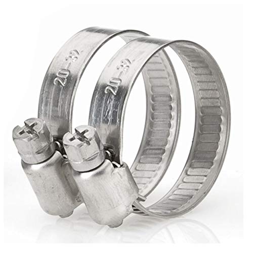 Hozelock slangklemmen voor 24 stuks, verstelbaar 10-60mm bereik roestvrij stalen slangklem, 6 maten