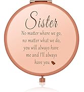 Long Distance Friendship Gifts Sister Gifts from Sisters Rose Gold Compact Mirror Going Away Gift...