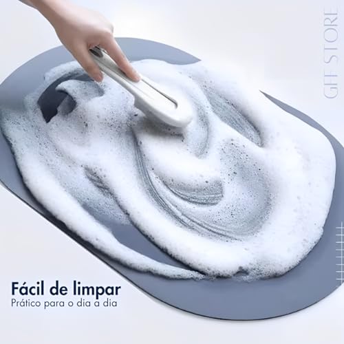 Kit 2 Tapetes Antiderrapantes Super Absorvente Emborrachado Secagem Rápida Fácil De Limpar Forte Ade