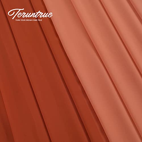 8 Pieces Chiffon Table Runner 10Ft, 27X120 Inch Burnt Orange & Terracotta Sheer Table Runner For Wedding, Russet Rustic Boho Wedding Party Decor Bridal Shower Birthday Holiday Decoration #TOP5