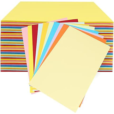 PINGEUI 200 Sheets A4 Coloured Card, 230gm Colour cardstock Origami Paper for Crafting Decoration, Drawing Sketching, Cutting, 10 Assorted Colours Cover