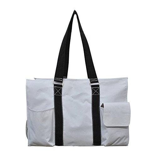 Baseball White Print NGIL Zippered Caddy Organizer Tote Bag3