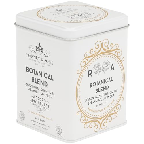 Harney & Sons Botanical Blend, 20 sachets | Rose Apothecary Blend with Lemon Balm, Chamomile, Spearmint and Lavender