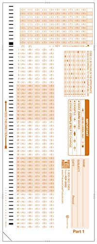 PDP-2052, (2052-C Compatible Test Sheet), 100 question exam Sheet (50/pkg)