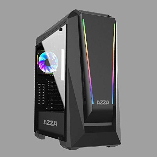 Preisvergleich Produktbild AZZA Chroma 410A Tower-Gehäuse, schwarz, gehärtetes Glas