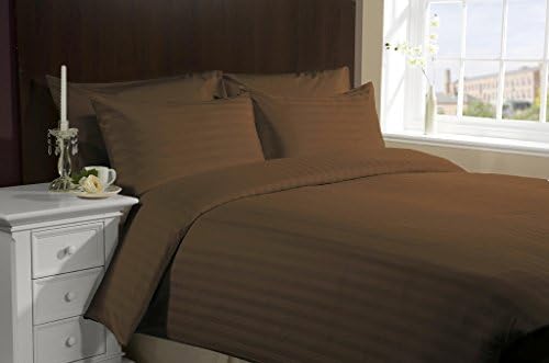 Soft & Comfort 600 Thread Count 1 Peice Duvet Cover in Stripe Chocolate King 100% Cotton by EgyptianCottonStore