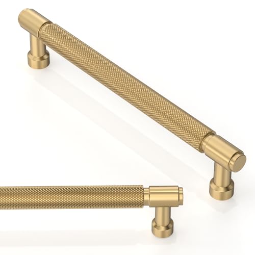 Asimerdeco 10-Pack Champagne Bronze Cabinet Pulls 6.3 Inch (160mm) Kitchen Cupboard Handles and Drawer Hardware