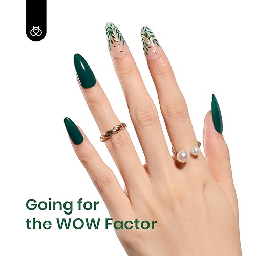Image of Beetles Green Gel Nail Polish - 15ml Dark Green Gel Nail Polish, Soak Off UV LED Nail Lamp St. Patrick's Day Fall Nails Art Manicure Salon DIY Home