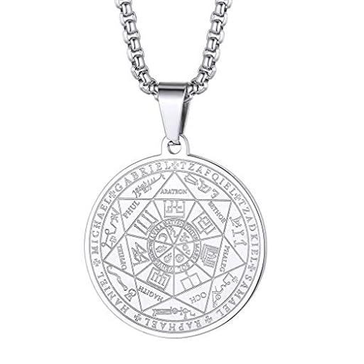 FaithHeart Collar Hombre Sello 7 Arcangeles Acero Inoxidable 316L Medalla Arcangel Miguel Talismán Protección Padre Joyería Cristiana Católica Rezo Protección Esoterico | Ya disponible en tu tienda friki favorita! En mundofriki.es!