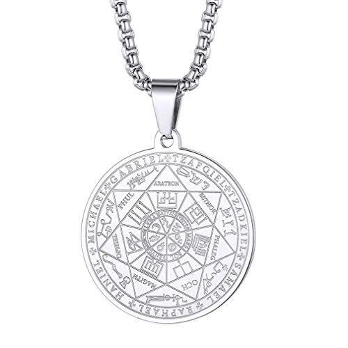 FaithHeart Collar Hombre Sello 7 Arcangeles Acero Inoxidable