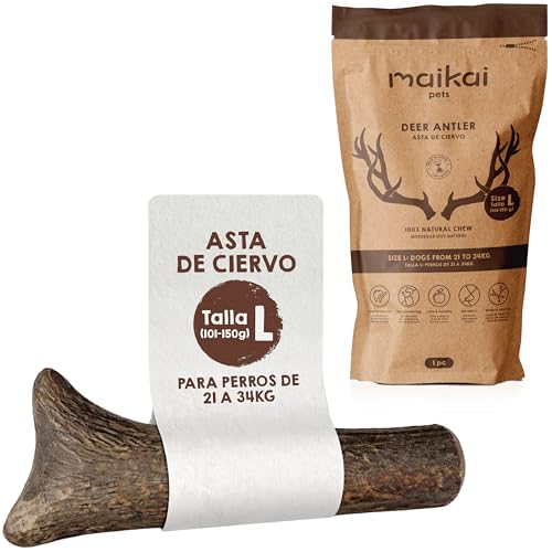 Asta de Ciervo Mordedor Perro 100% Natural Hueso Perros Medianos Talla L