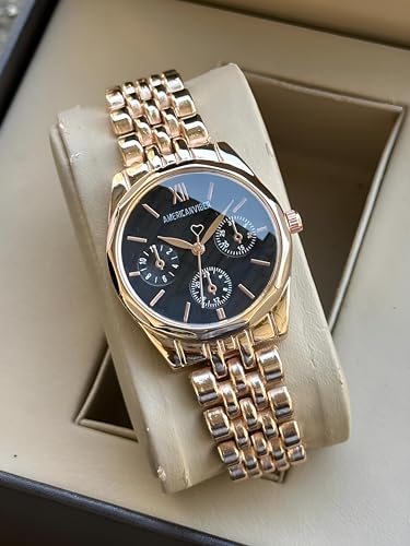 Image of AMERICANVIBER Rose Gold Women Watches | Girl Watch | Watch for Women | Diamond Studed | Premium Design | Trendy Fashionable | Under 499