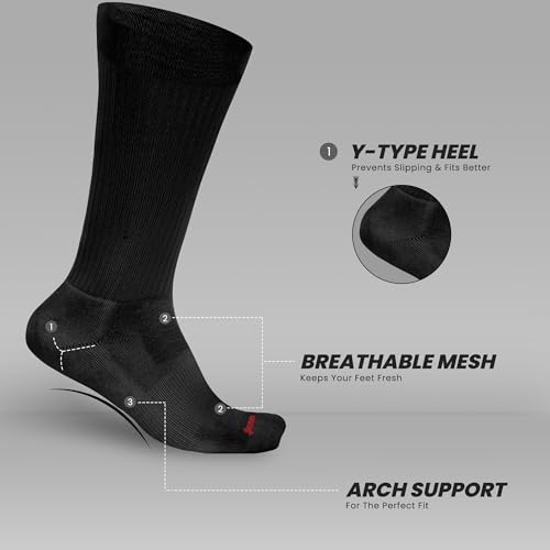 Penn Ultimate Comfort Men's Athletic Cushioned Crew Socks |Ideal for Sports, Gym, Hiking & Everyday Wear2