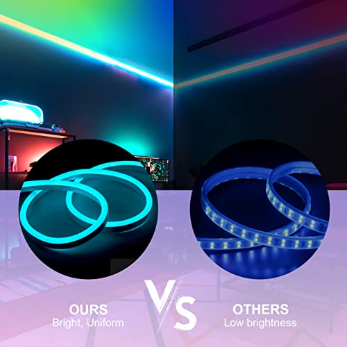 Image of KSIBNW 32.8ft /10m Led Neon Rope Lights RGB Dimmbar with App Remote Control,Waterproof IP 65,Music Sync,Multicolor AC 110-120V Flexible LED Neon Strip Light for Home /Garden /Building Decoration