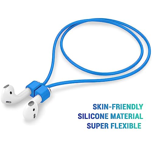 Image of LIRAMARK Magnetic Anti-Lost Strap Silicone Rope Wire Cable Connector String for AirPods Pro /Aipods Pro 2 / Airpods 1,2&3 / Earbuds (Sky Blue)