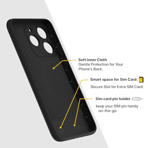 Image of Outlouders Back Cover for Realme 15T 5G / Realme Narzo 90 5G | Full Camera Protection | TPU Soft Flexible Shockproof Bumper Case (Black)