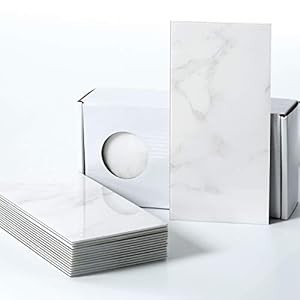 BeNice Tegelstickers, grote zelfklevende stickers voor badkamer, waterdicht, klevende badkamertegels, marmeren tegels, voor badkamermuren, keuken, metrotegels (23 stuks, wit (Carrara))