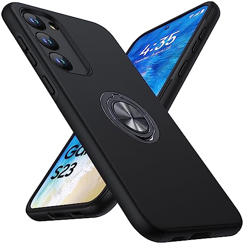 KOVASIA für Samsung Galaxy S23 Hülle mit 360° Drehbarer Ständer, Militärischer Schutz Handyhülle für Samsung S23, Stoßdä...