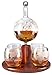 Etched World Decanter Globe Decanter, with Antique Ship and 4 World Map Glasses by The Wine Savant, Great Gifts for Dad, Boyfriend or Anyone!
